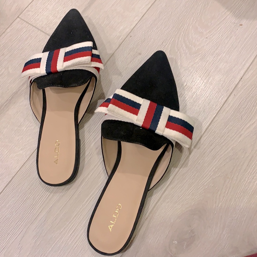 Aldo Slip On Pointed Toe Open Back Slides